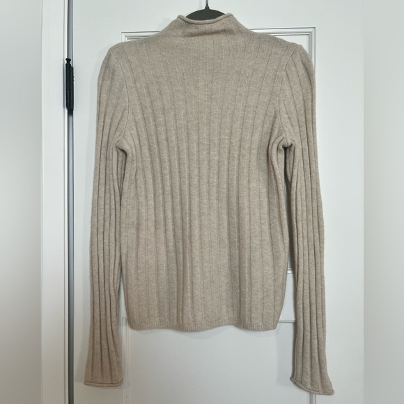Madewell Cream Ribbed Turtleneck Sweater (Small) - Picture 3 of 5